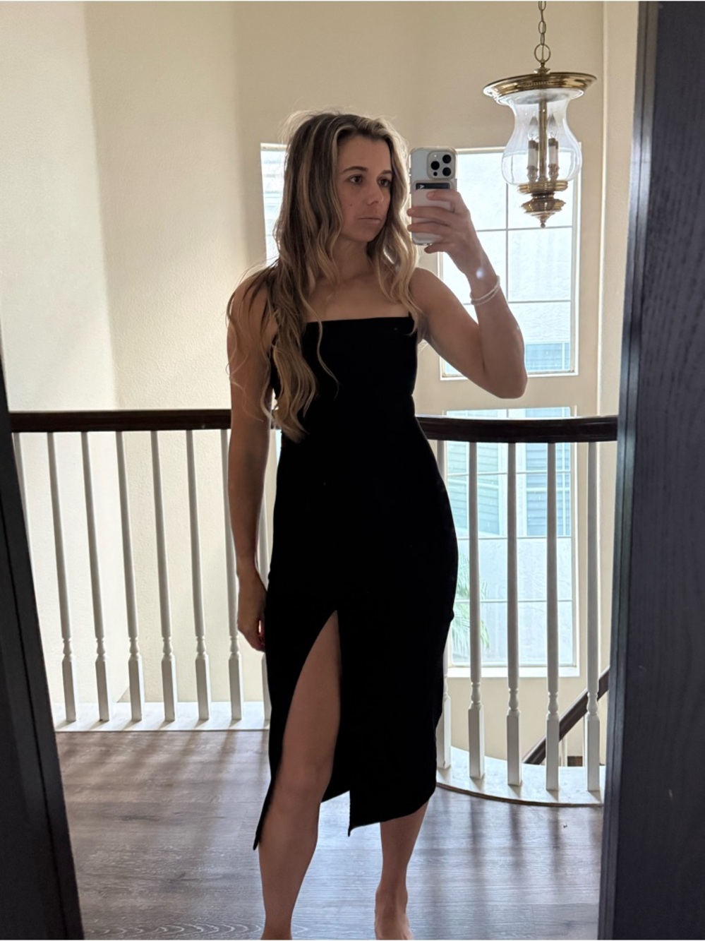 Reformation Scala Dress In Black Sz Small